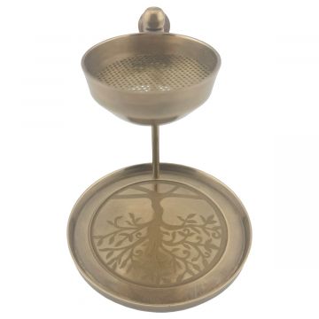 Tree of Life Brass Resin Burner, Each